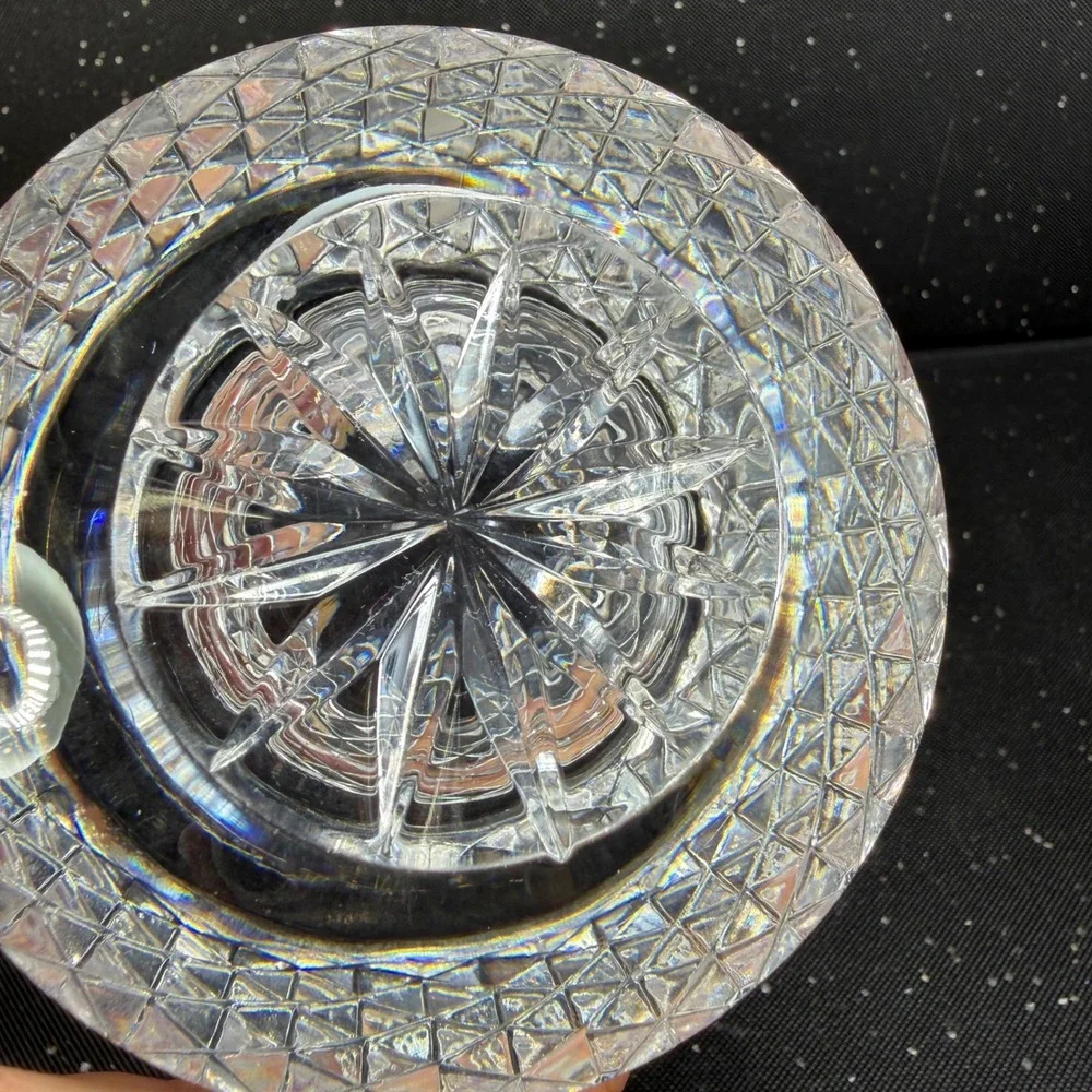 Waterford Crystal Alana Open Sugar Bowl Diamond Cut Glass Votive Holder Heavy
